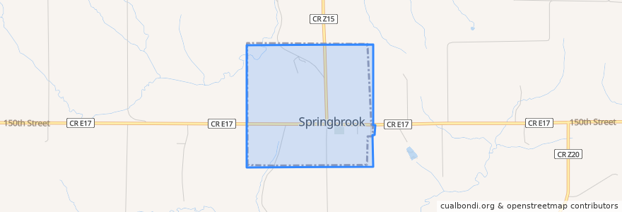 Mapa de ubicacion de Springbrook.