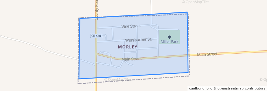 Mapa de ubicacion de Morley.