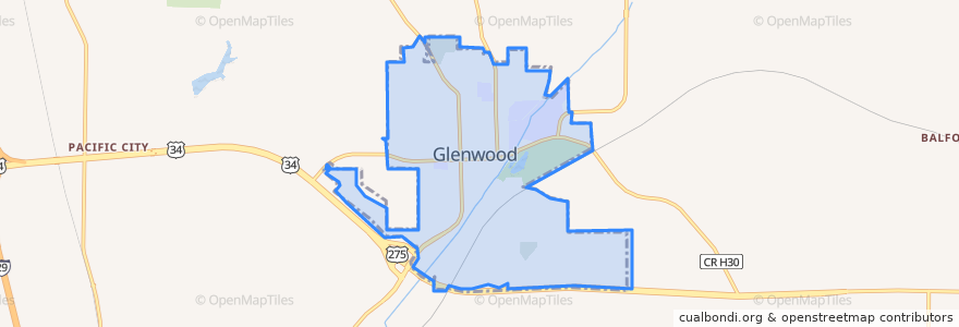 Mapa de ubicacion de Glenwood.