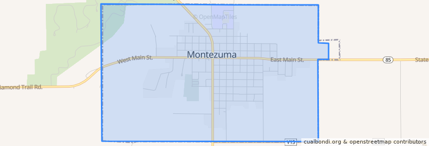 Mapa de ubicacion de Montezuma.