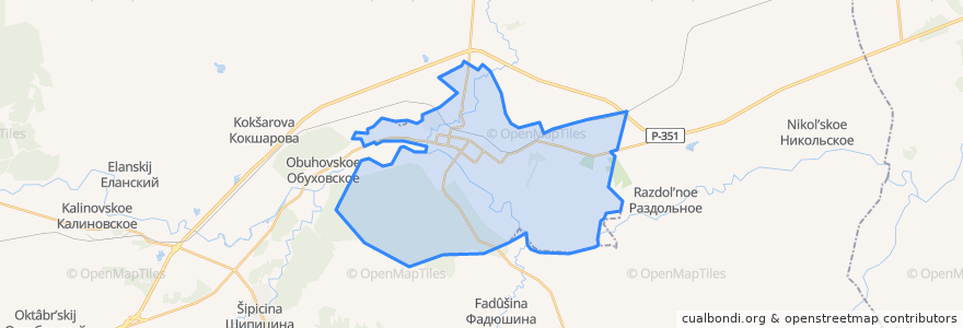 Mapa de ubicacion de Камышловский городской округ.