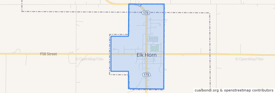 Mapa de ubicacion de Elk Horn.