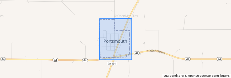 Mapa de ubicacion de Portsmouth.