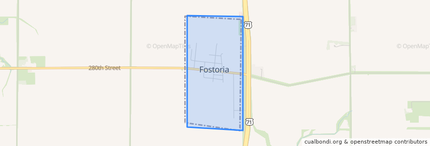 Mapa de ubicacion de Fostoria.