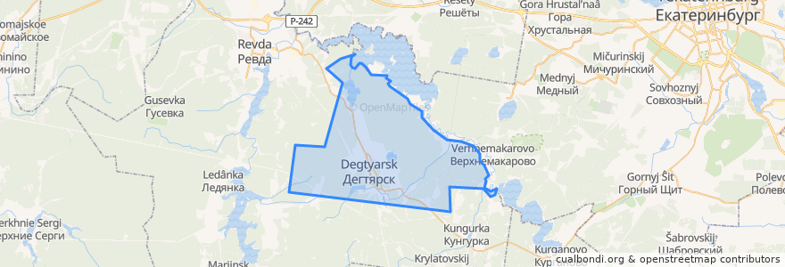 Mapa de ubicacion de городской округ Дегтярск.