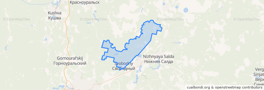 Mapa de ubicacion de ЗАТО Свободный.