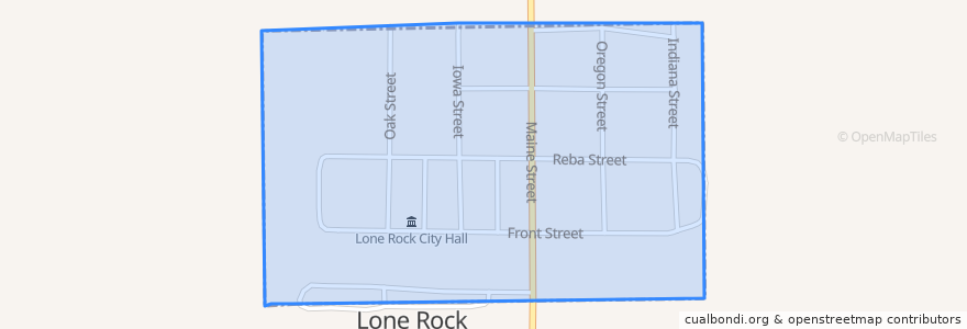 Mapa de ubicacion de Lone Rock.