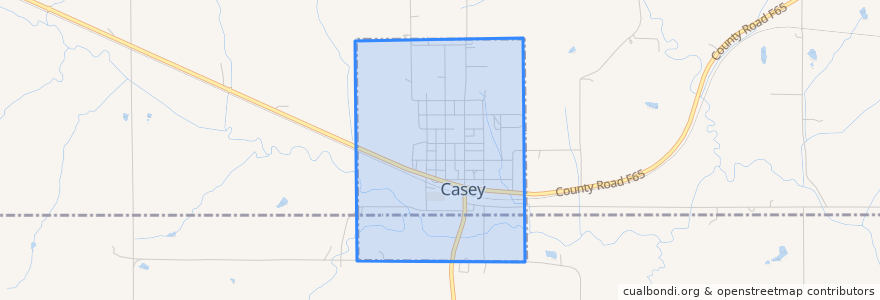 Mapa de ubicacion de Casey.