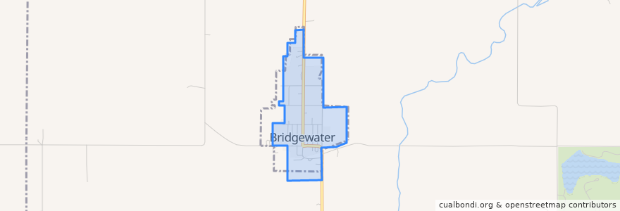 Mapa de ubicacion de Bridgewater.