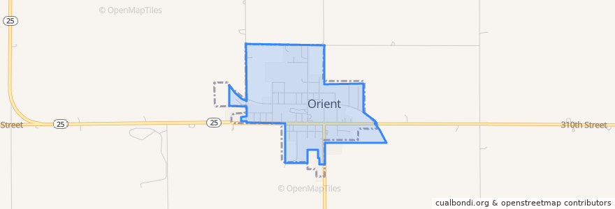 Mapa de ubicacion de Orient.