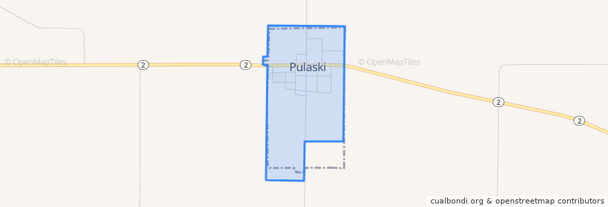 Mapa de ubicacion de Pulaski.