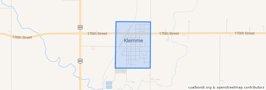 Mapa de ubicacion de Klemme.