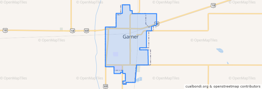 Mapa de ubicacion de Garner.