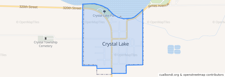 Mapa de ubicacion de Crystal Lake.