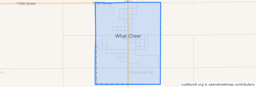 Mapa de ubicacion de What Cheer.