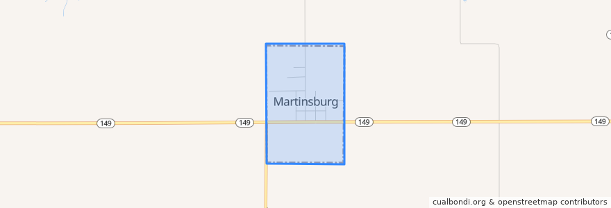 Mapa de ubicacion de Martinsburg.