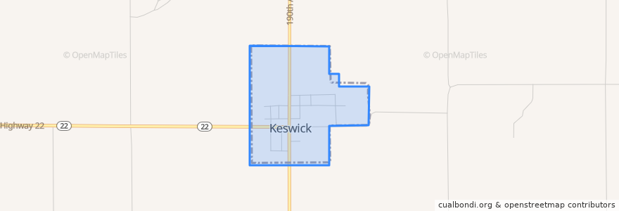 Mapa de ubicacion de Keswick.