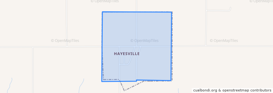 Mapa de ubicacion de Hayesville.