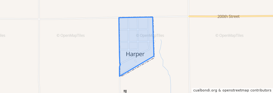 Mapa de ubicacion de Harper.