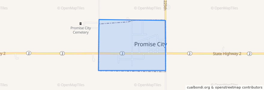 Mapa de ubicacion de Promise City.