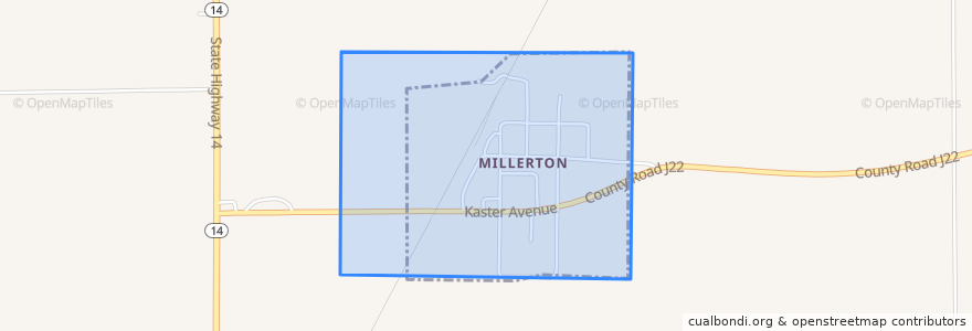 Mapa de ubicacion de Millerton.