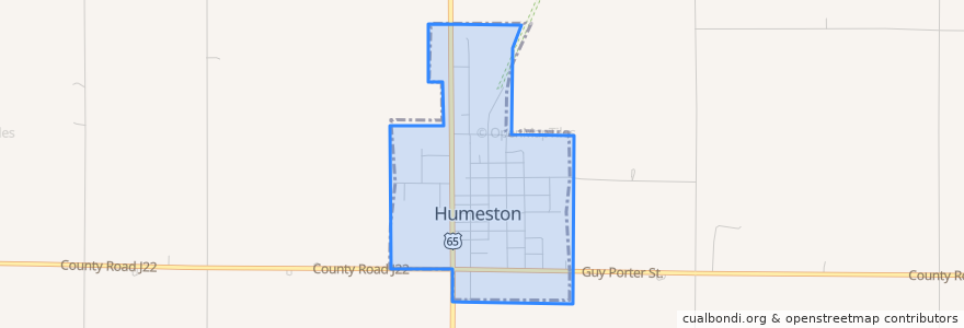 Mapa de ubicacion de Humeston.