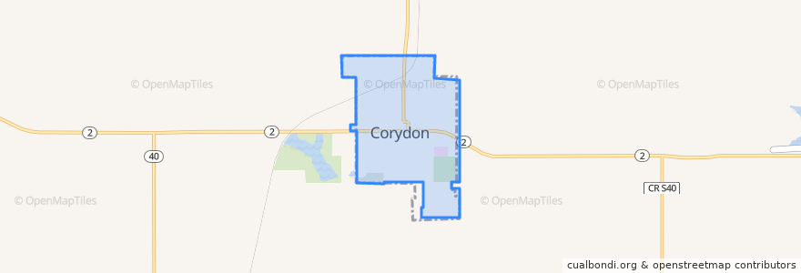 Mapa de ubicacion de Corydon.