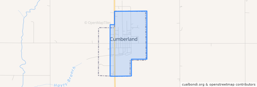 Mapa de ubicacion de Cumberland.