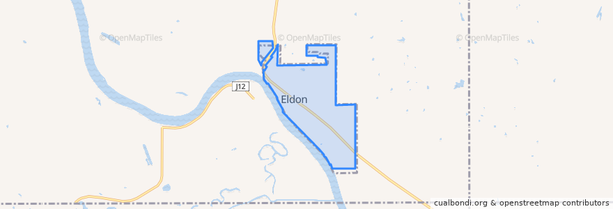 Mapa de ubicacion de Eldon.