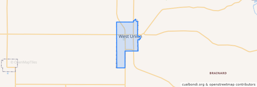 Mapa de ubicacion de West Union.