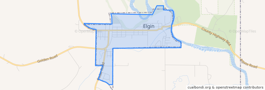 Mapa de ubicacion de Elgin.