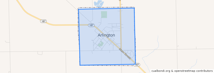 Mapa de ubicacion de Arlington.