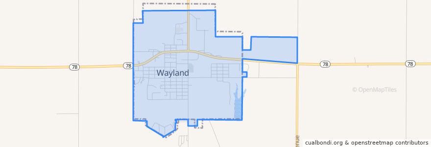 Mapa de ubicacion de Wayland.