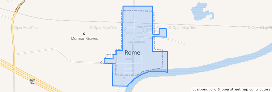 Mapa de ubicacion de Rome.