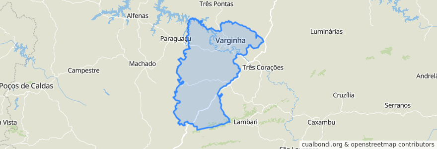 Mapa de ubicacion de Região Geográfica Imediata de Varginha.