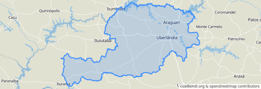 Mapa de ubicacion de Região Geográfica Imediata de Uberlândia.