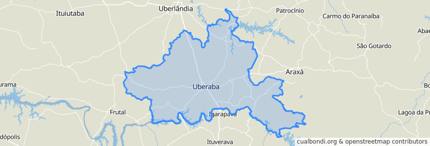 Mapa de ubicacion de Região Geográfica Imediata de Uberaba.