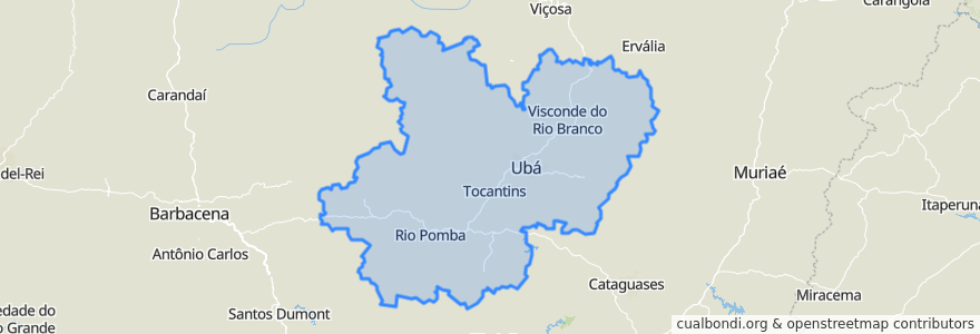 Mapa de ubicacion de Região Geográfica Imediata de Ubá.