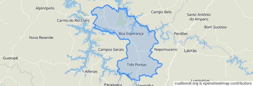 Mapa de ubicacion de Região Geográfica Imediata de Três Pontas - Boa Esperança.