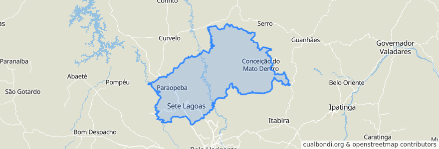 Mapa de ubicacion de Região Geográfica Imediata de Sete Lagoas.