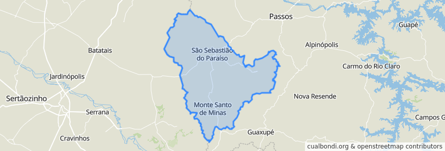 Mapa de ubicacion de Região Geográfica Imediata de São Sebastião do Paraíso.