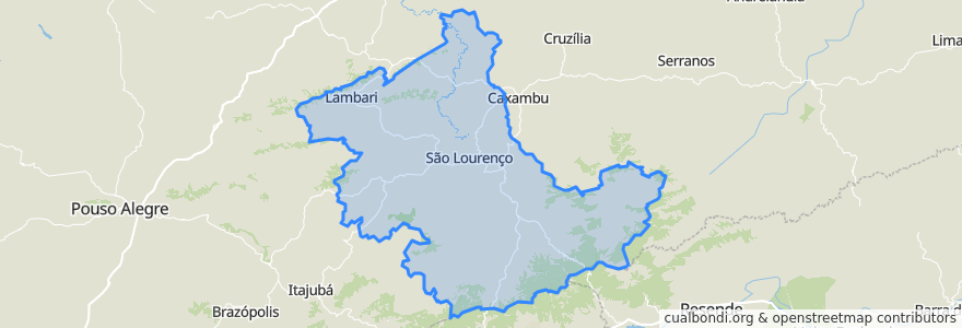 Mapa de ubicacion de Região Geográfica Imediata de São Lourenço.