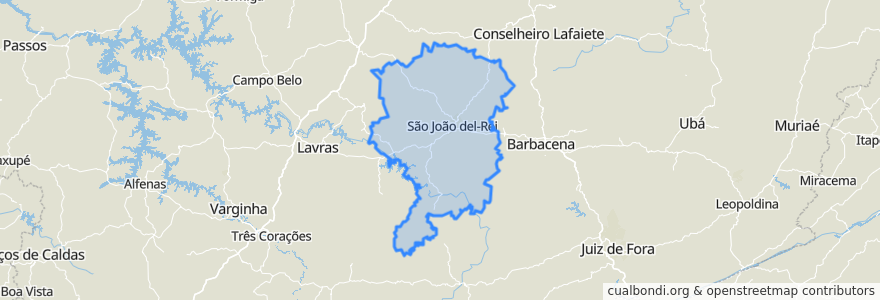 Mapa de ubicacion de Região Geográfica Imediata de São João del Rei.