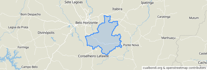 Mapa de ubicacion de Região Geográfica Imediata de Santa Bárbara - Ouro Preto.