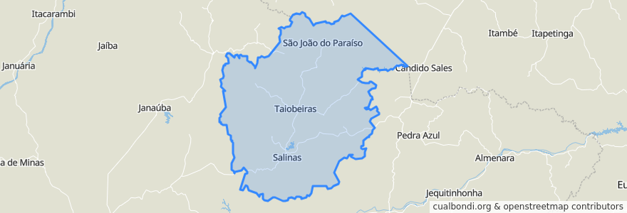 Mapa de ubicacion de Região Geográfica Imediata de Salinas.