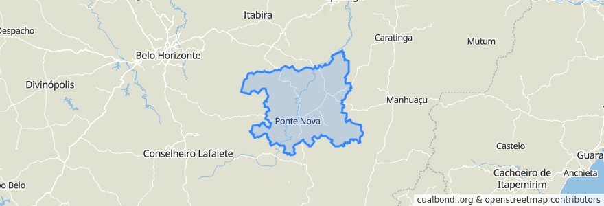 Mapa de ubicacion de Região Geográfica Imediata de Ponte Nova.