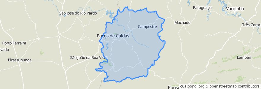 Mapa de ubicacion de Região Geográfica Imediata de Poços de Caldas.