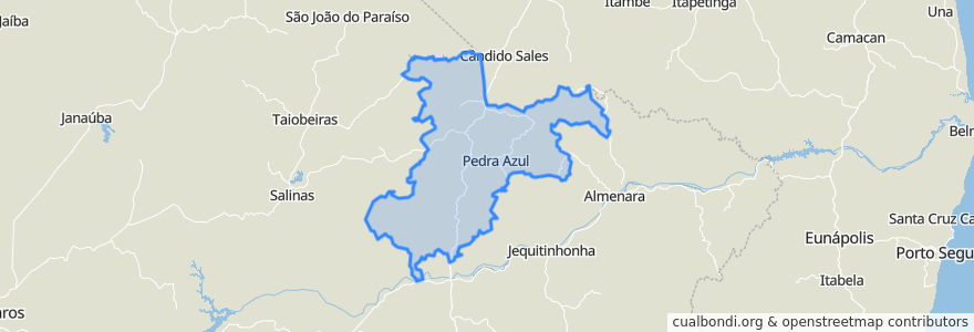 Mapa de ubicacion de Região Geográfica Imediata de Pedra Azul.