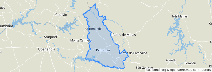 Mapa de ubicacion de Região Geográfica Imediata de Patrocínio.