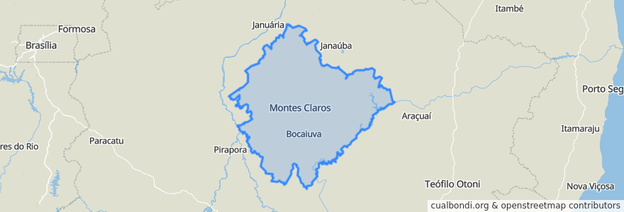 Mapa de ubicacion de Região Geográfica Imediata de Montes Claros.